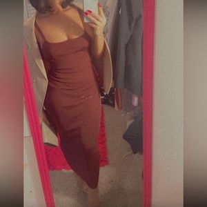 Zara brown midi dress